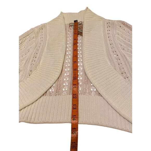 Arizona Jean Co Cropped Crochet Sweater Knit Juniors Sz Medium Boho Bohemian - Picture 12 of 15